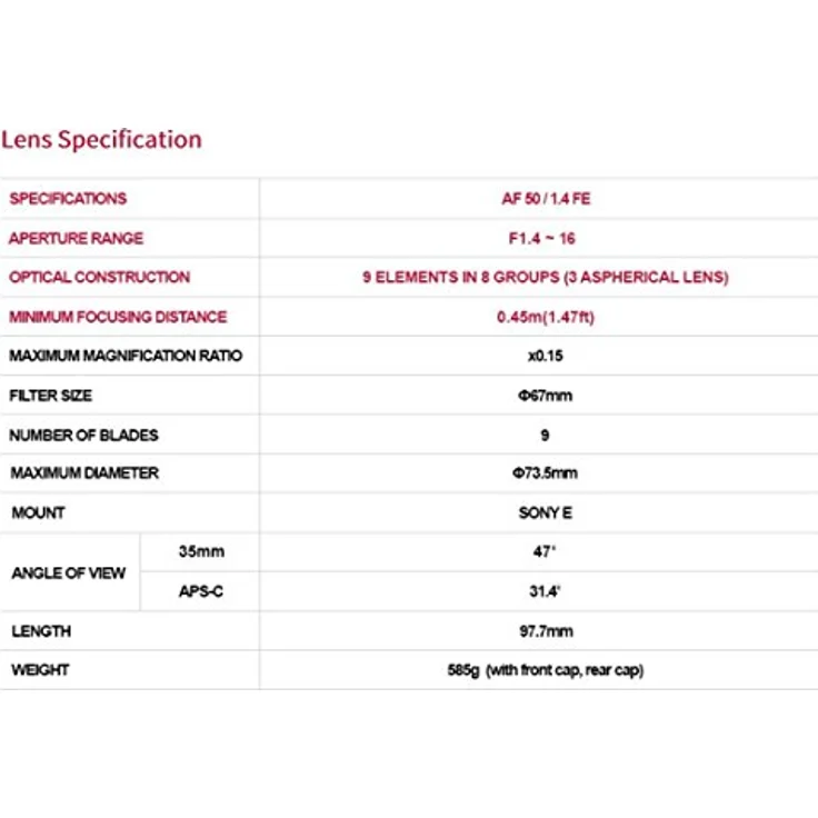 Samyang 50-1,4 Objektiv DSLR Autofokus Sony E Vollformat Fotoobjektiv Lichstärke F1.4, Porträtobjektiv NiftyFifty Objektiv schwarz – Bild 6