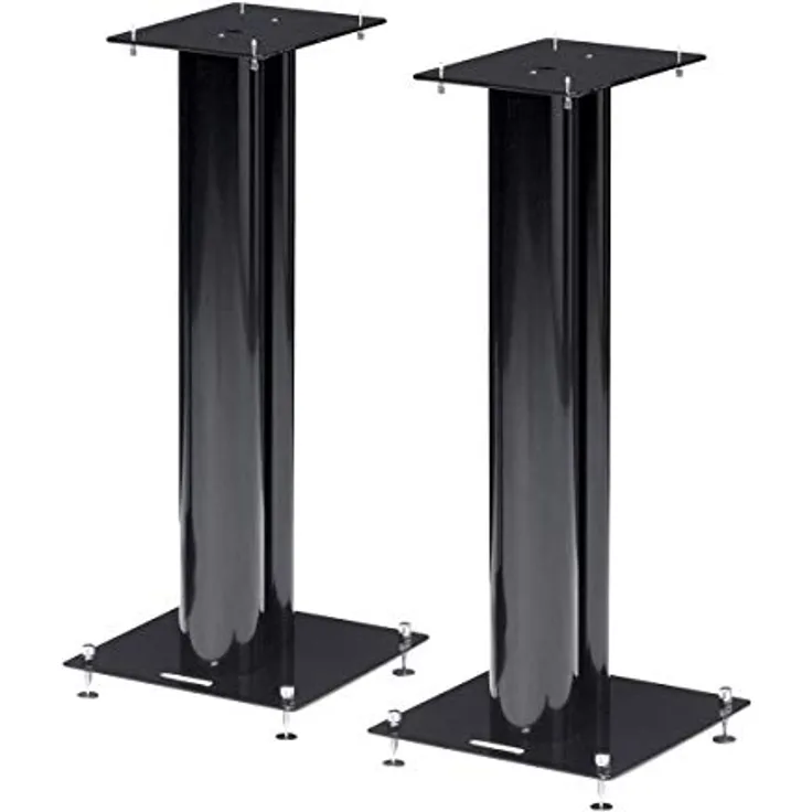 NorStone Stylum 2 Lautsprecherfüße (Paar) Schwarz Satin - Stabil aus Metall, belastbar bis 50kg pro Ständer