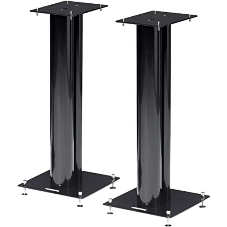 NorStone Stylum 2 Lautsprecherfüße (Paar) Schwarz Satin - Stabil aus Metall, belastbar bis 50kg pro Ständer – Bild 1