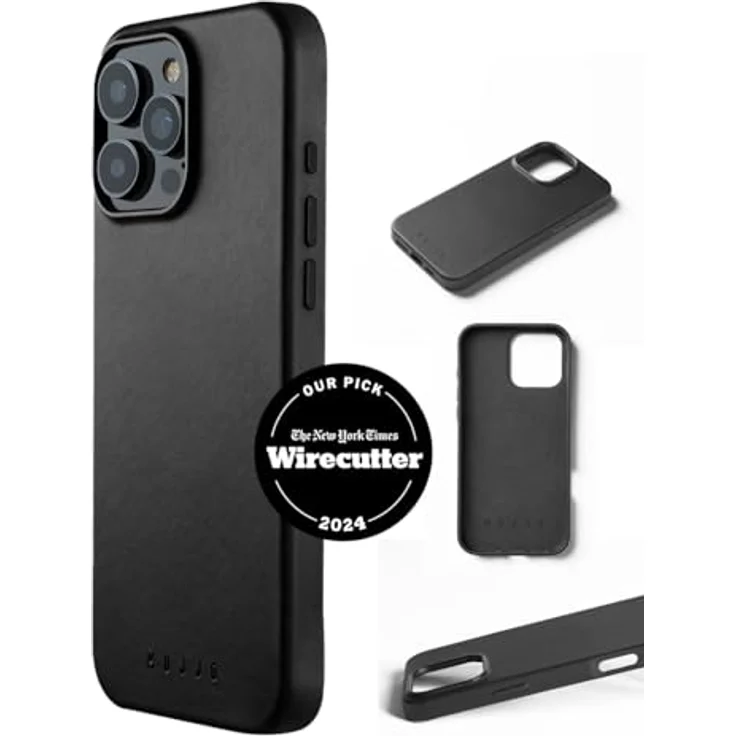 Mujjo Leather Case iPhone 16 Pro Max Schwarz - Hochwertige Lederhülle mit MagSafe-Unterstützung – Bild 2
