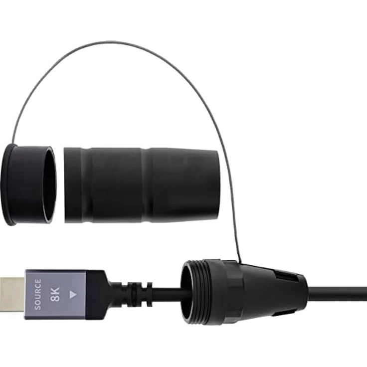 InLine HDMI Kabeltrommel, Ultra High Speed HDMI 2.1 AOC, 8K @ 60Hz, 4K @ 120Hz, 48 Gb/s, Typ A Stecker, PVC schwarz, 50m, 17950T – Bild 4