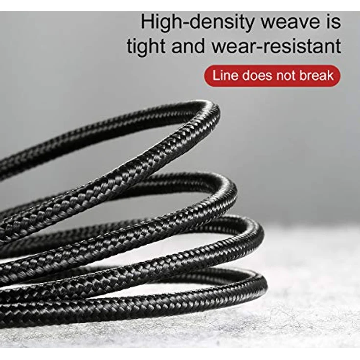 Baseus Cafule Series Micro USB Ladekabel 2A, 3 Meter, Mesh Design, Schwarz – Bild 5