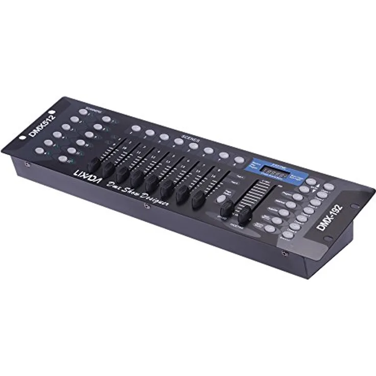 Lixada DMX 512-Konsole, Lichtsteuerung mit 192 Kanälen, 12 Scannern und 23 programmierbaren Szenen für Bühnenlampe und DJ-Set