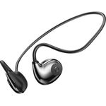 LinQ Bluetooth-Knochenleitungskopfhörer Wasserdicht IPX4, Schwarz - Knochenleitungstechnologie, Nackenbügel, bis zu 10 Stunden Akkulaufzeit