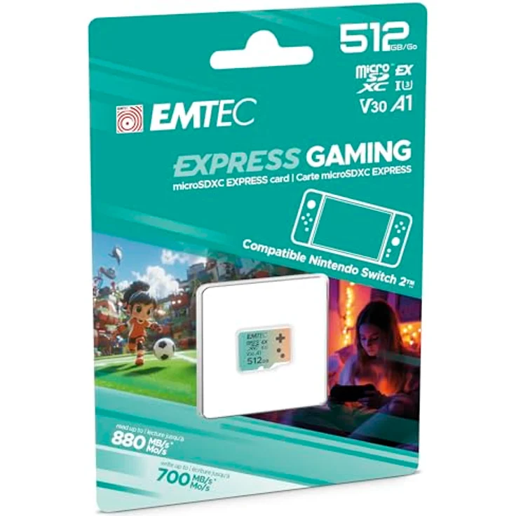 Emtec mSD 512GB UHS-I U3 V30 A1 Express, microSDXC Speicherkarte für 4K Videoaufnahmen, Mehrfarbig – Bild 2
