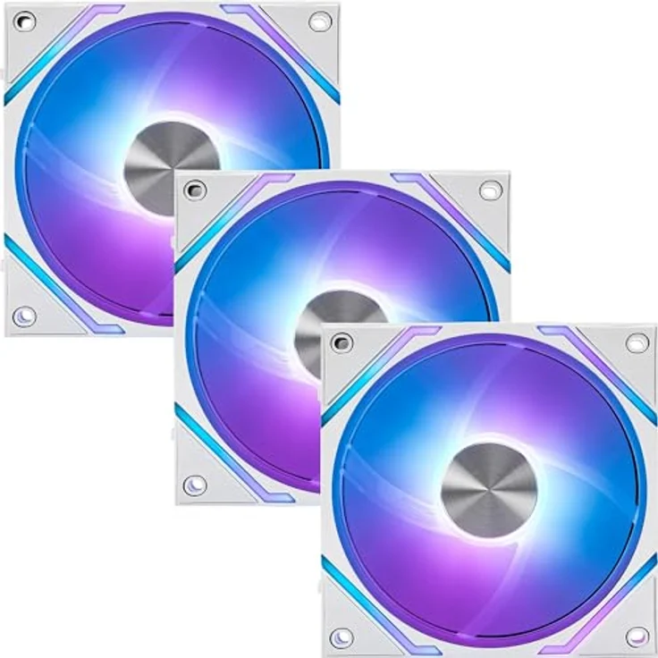 MSI MPG EZ120 ARGB WHITE-3W, 120 mm PC Lüfter mit RGB-Beleuchtung, 3er Pack, Weiss – Bild 1