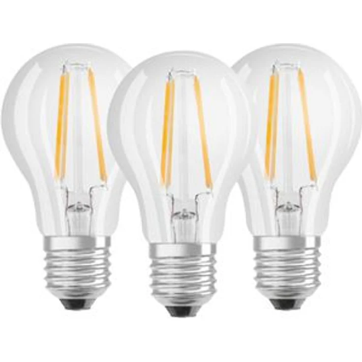 OSRAM LED-Lampe Base Classic A Filament E27, warmweiß, 6,5 Watt (60W), 3 Stück – Bild 1