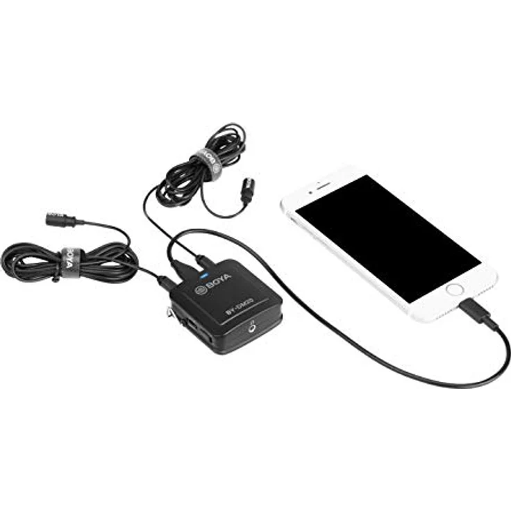Boya BY-DM20 Dual-Lavalier-Mikrofon (Interview / Vortrag), Apple Lightning / USB-C / USB, omnidirektional, Mikrofonteil/-Zubehör, Schwarz – Bild 2