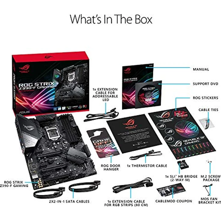 ASUS ROG Strix Z390-F Gaming Mainboard Sockel 1151 (ATX, Intel Z390, DDR4-Speicher, duale M.2 Anschlüsse, SATA 6Gbit-s, USB 3.1 Gen 2) – Bild 7