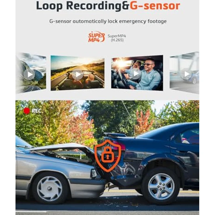 Mio MiVue R860WD, Dashcam mit 2.5K 1440P STARVIS 2 HDR, WiFi, GPS, OTA, Parkmodus, eingebautem Mikrofon, schwarz – Bild 5