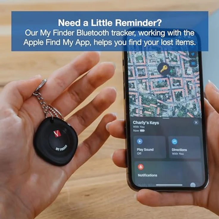 Verbatim My Finder 3er Set, Bluetooth Tracker für Schlüssel, Rucksack, Koffer, Geldbörse und Co, kompatibel mit Apple „Wo ist?“, Schlüsselfinder mit austauschbarer Batterie – Bild 4
