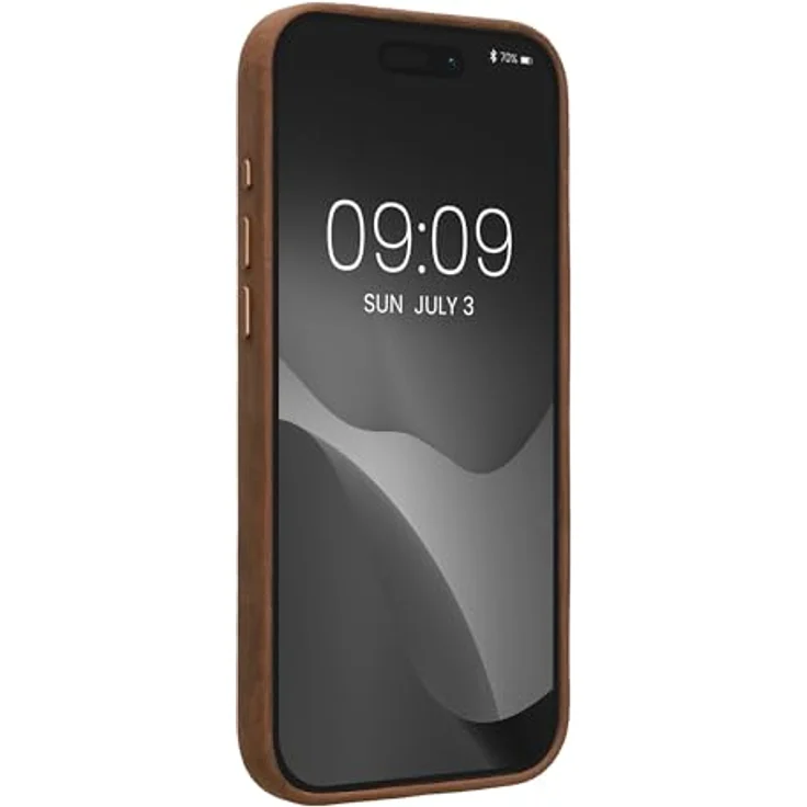 kalibri Schutzhülle für Apple iPhone 16 Pro Max - Echtleder Hardcover Case - Braun – Bild 2