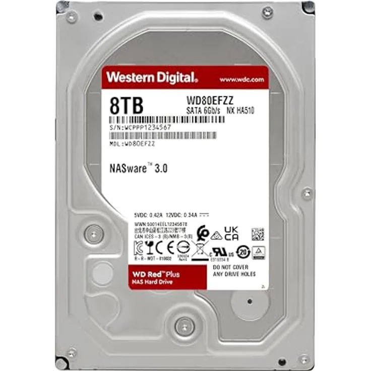 Western Digital WD Red Plus NAS Hard Drive WD80EFZZ - Festplatte - 8 TB - intern - 3.5'' (8.9 cm) - SATA 6GB/s – Bild 2
