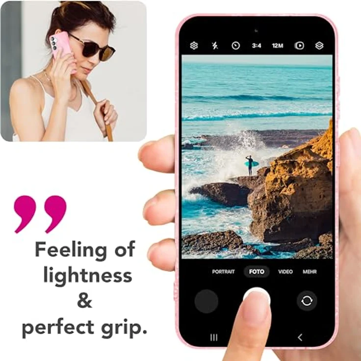 Nalia ShinePop Smartphone-Hülle für Samsung Galaxy S25, glänzende Glitzer Hülle mit 3-in-1-Schutz und Wireless Charging kompatibel – Bild 7