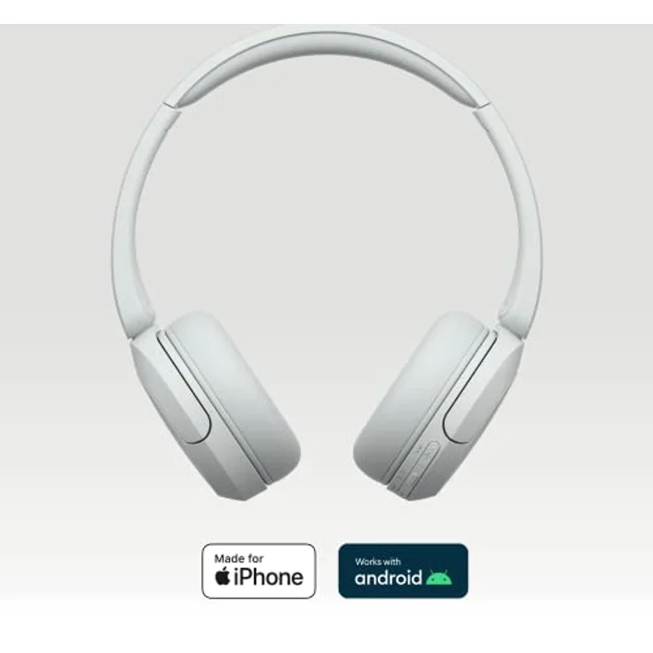 Sony WH-CH520 Kabellose Bluetooth-Kopfhörer - bis zu 50 Stunden Akkulaufzeit mit Schnellladefunktion, On-Ear-Modell - Weiß – Bild 2