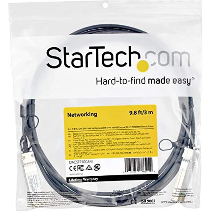 StarTech EMC DAC-SFP-10G-3M, Kupfer-SFP+ Kabel, 10 Gbit/s, Schwarz, 3 m, passiv, Hot-Swap-fähig – Bild 4