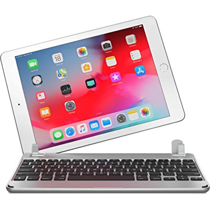 BRYDGE 9.7, Hochwertige Bluetooth Tastatur aus Aluminium, deutsches Layout QWERTZ, fürs iPad 2018 und 2017 (6. & 5. Generation), iPad Pro 9.7, iPad Air 1 & Air 2, silber – Bild 3