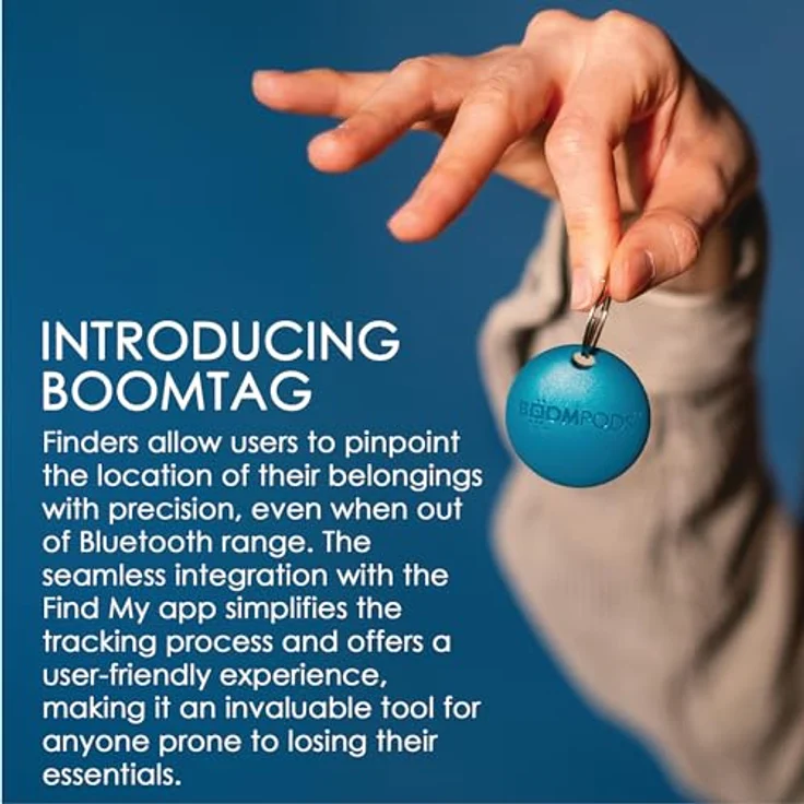 Boompods Boomtag Bluetooth Key Finder 2er Pack - Nachhaltiger Schlüsselfinder für Apple Wo ist? App, wasserdicht, elegant in 6 Farben – Bild 3