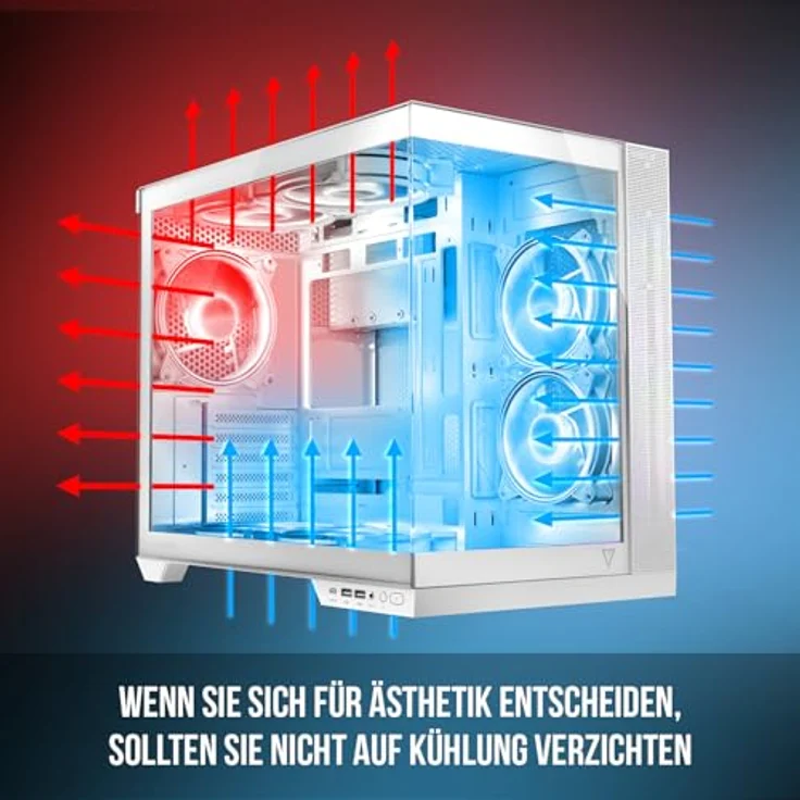 Modecom ATX Volcano Panorama Apex ARGB 7F Midi Halb-Tower-Gehäuse weiß, mehrfarbig, 44,6 x 51,4 x 37,8 cm – Bild 4