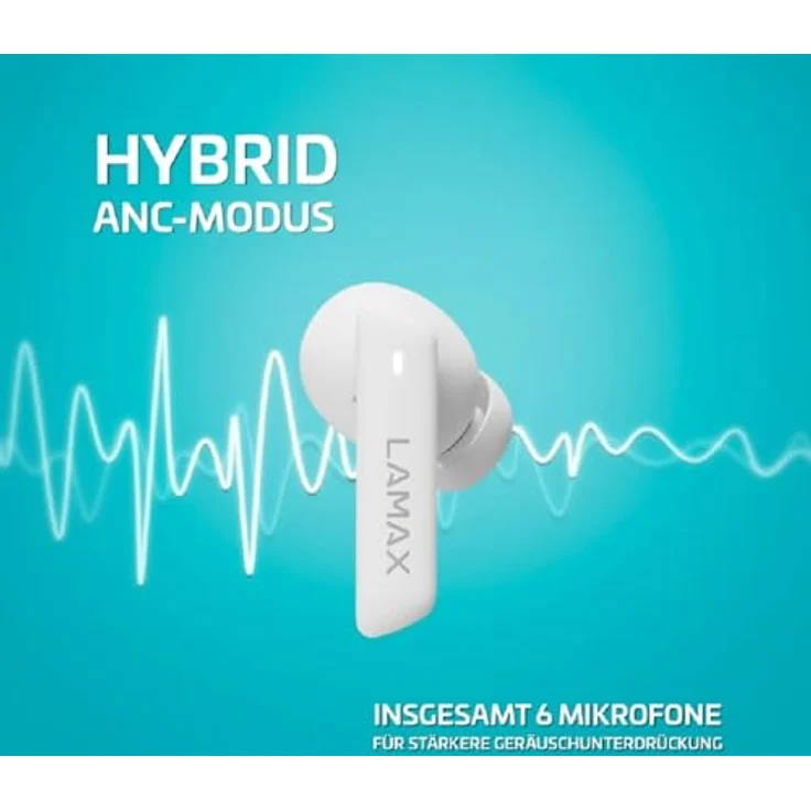 Lamax Clips1 ANC White, Kabellose Kopfhörer mit ANC und bis zu 44 Stunden Akkulaufzeit – Bild 7