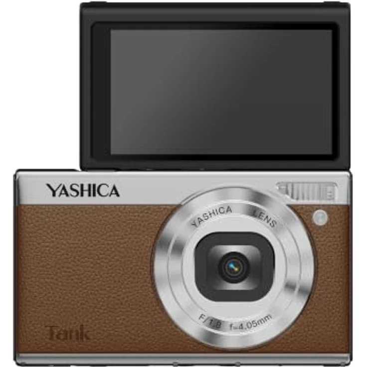 Yashica Tank, Digitalkamera mit 12MP CMOS Sensor, 4K Video und 3.0” Flip Screen, braun – Bild 5