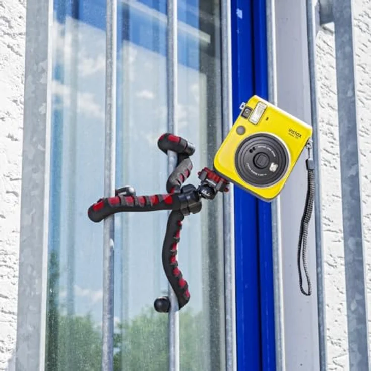 Mantona kaleido Flex leichtes Flex Stativ (mit hochwertigem 360° Kugelkopf, geeignet für Digital und Videokameras, Smartphones und Action Cams) sundown red – Bild 8