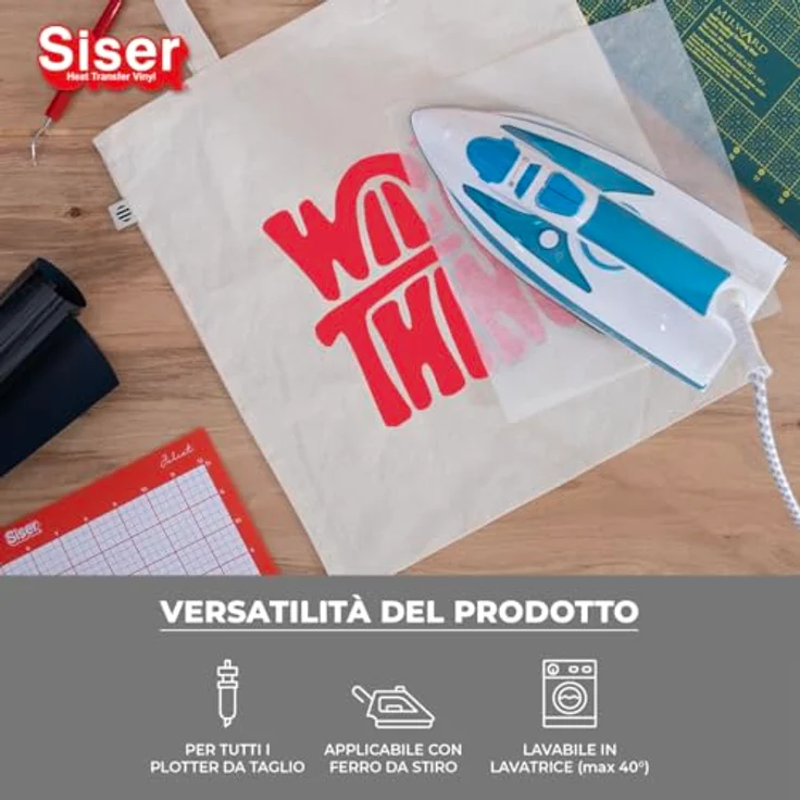 Siser Transferfolie, PVC-freie Folie für Cad-Cut-Anwendungen, Schnittbreite 30 cm, hellrot, hohe Waschbeständigkeit – Bild 5