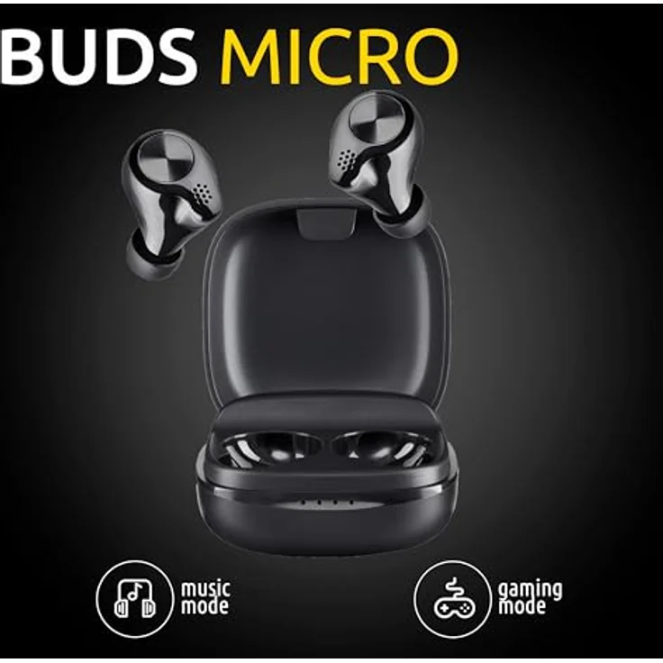 Intenso BUDS PLUS, TWS True Wireless In-Ear Kopfhörer mit Bluetooth 5.3, Schwarz, 6,5 Stunden Akkulaufzeit und USB-C Anschluss – Bild 4