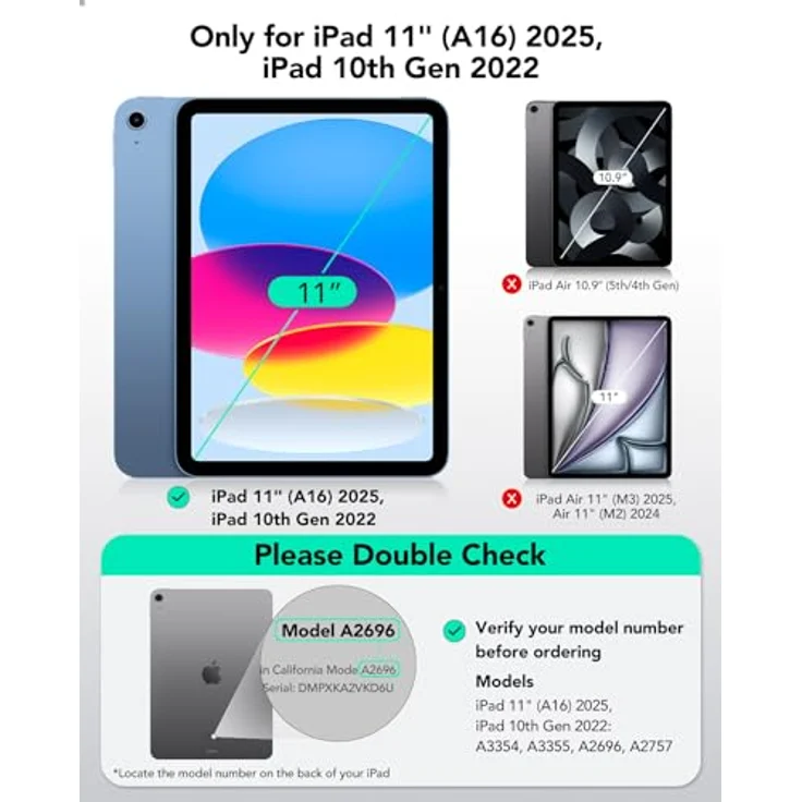 ESR Magnetisch Paper-Feel Schutzfolie für iPad 11./10. Generation A16/A14 (2025/2022), Abnehmbar, Wiederverwendbar, Matt, Kompatibel mit Panzer Schutz Glas – Bild 2