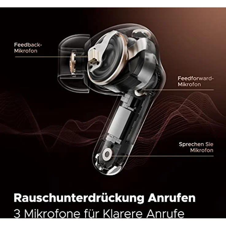 SoundPEATS Bluetooth Kopfhörer Capsule3 Pro, Hi-Res Audio-Kopfhörer mit LDAC, Hybrid Active Noise Cancellation In-Ear Ohrhörer, 6 Mikrofone für Anrufe, Transparenz-Modus, Ultra Long 52H Spielzeit – Bild 4