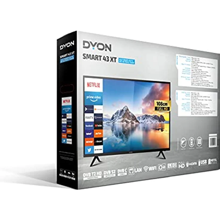 DYON 43 XT 108 cm (43 Zoll) LED Smart TV (Full HD, kein HDR, Edge-LED) HD-Triple-Tuner (Sat, Antenne, Kabel) Energieklasse G – Bild 5