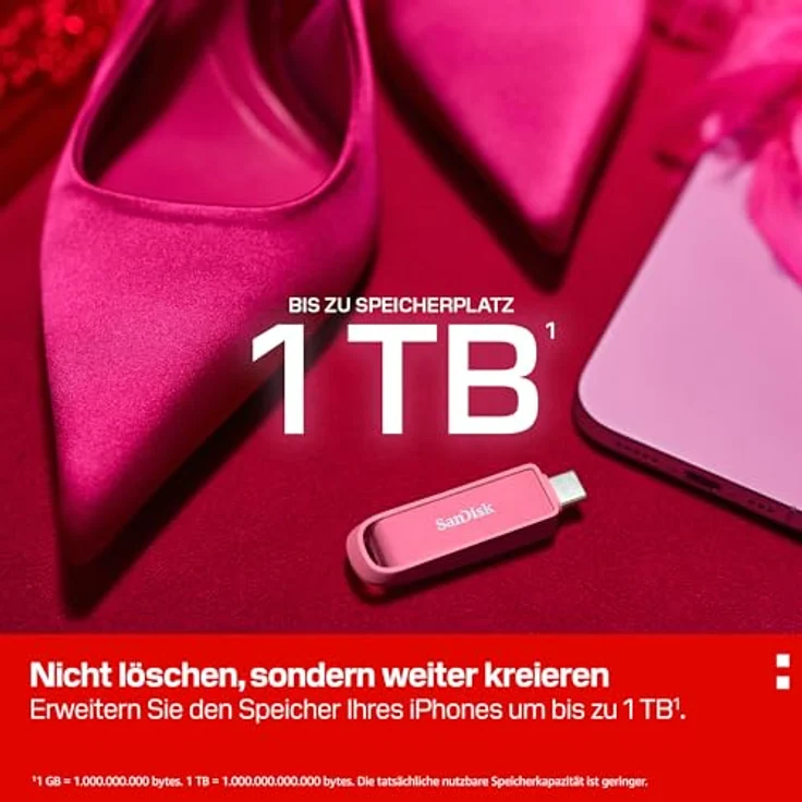 SANDISK Phone Drive USB-C Seastar Pink, 1TB USB Stick mit hoher Übertragungsgeschwindigkeit bis zu 150 MB/s – Bild 5