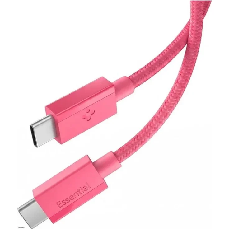Spigen Essential USB-C to USB-C 60W Kabel, 100cm, Pink, Power Delivery bis 60W, Datenübertragung bis 480Mb/s, verstärkte Konstruktion