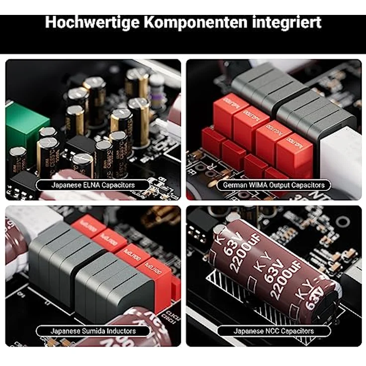 Fosi Audio V3 Mini Verstärker, 300Wx2 Stereo HiFi Verstärker mit TPA3255 Amp Chip & Austauschbare Op-Amps, Class D mit Lautstärkeregelung - Schwarz – Bild 4