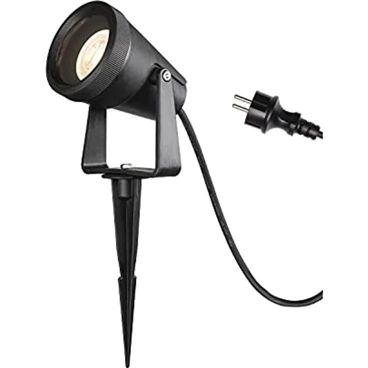 SLV Erdspiessleuchte SAMRINA SP single QPAR51 / Außenlampe für die Beleuchtung von Garten, Terrasse, Pflanzen, Wegen, Teich, LED Aussen-Leuchte, Außen-Strahler / GU10 IP65 7W schwarz, 1004757