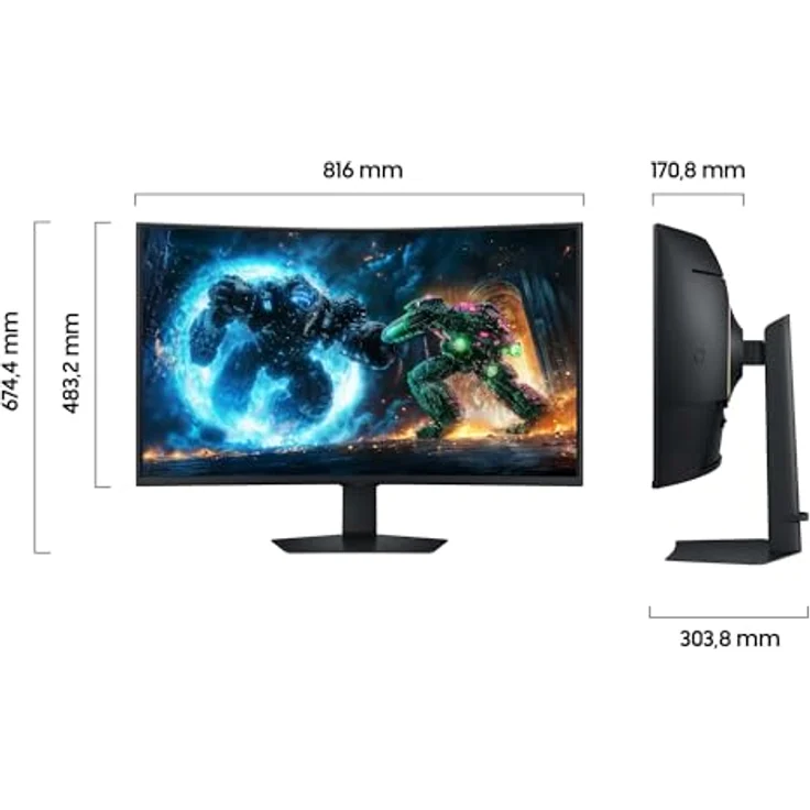 SAMSUNG Odyssey G75F 37 Zoll Curved Gaming Monitor, 4K UHD 3840 x 2160, 165 Hz, 1 ms, 1000R, VESA DisplayHDR 600, AMD FreeSync Premium Pro, Core Sync, LS37FG756EUXEN – Bild 5