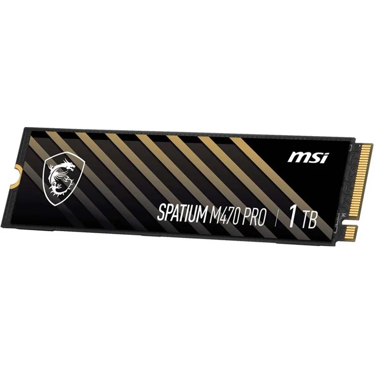 MSI SPATIUM M470 PRO 1TB SSD NVMe PCIe 4.0 M.2 Gen4, bis zu 6000MB/s, Schwarz