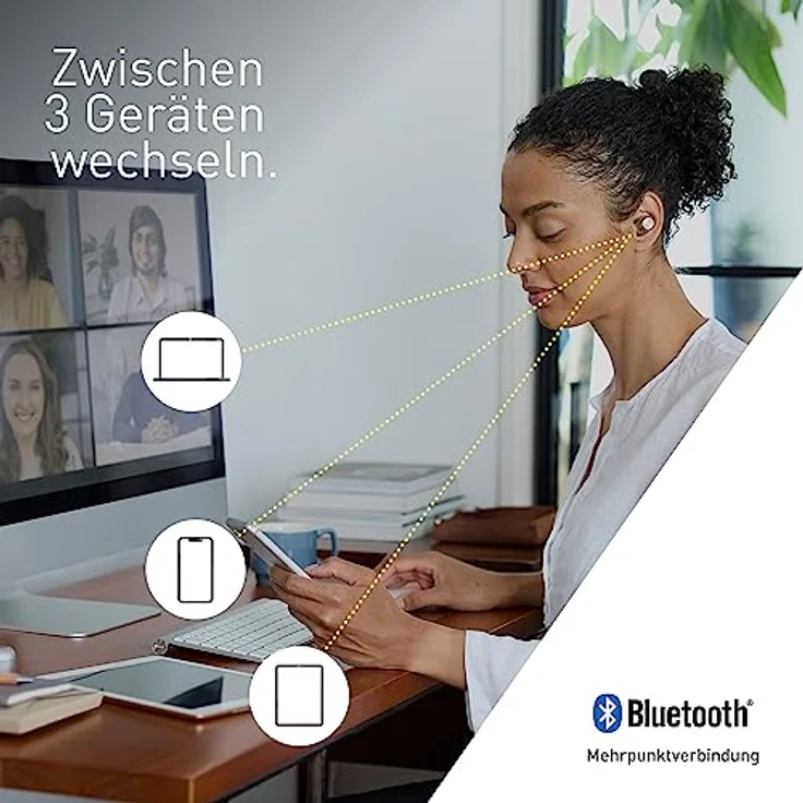 Technics EAH-AZ40M2EN kabellose Ohrhörer mit Noise Cancelling, Multipoint Bluetooth, bequemer In-Ear-Kopfhörer mit integriertem Mikrofon, anpassbare Passform, bis zu 5,5 Stunden Wiedergabe, Roségold – Bild 2