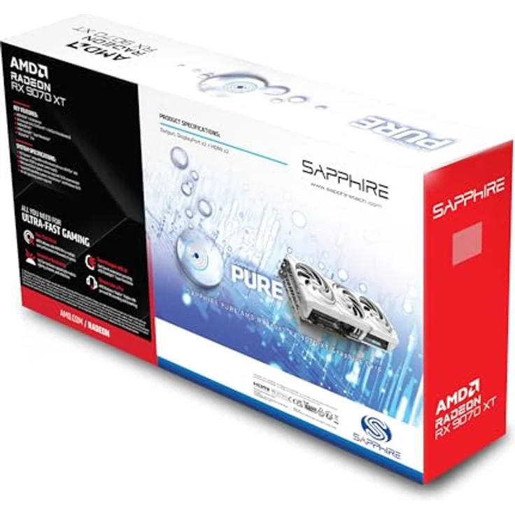 Sapphire Pure AMD Radeon™ RX 9070 XT Gaming OC 16GB DUAL HDMI/DUAL DP, Grafikkarte RX9070XT – Bild 2