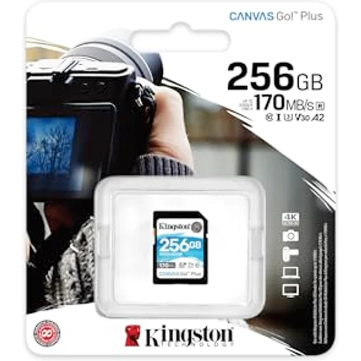 Kingston SDG3-256GB SD Speicherkarte (256GB SDXC Canvas Go Plus 170R C10 UHS-I U3 V30 ) – Bild 4