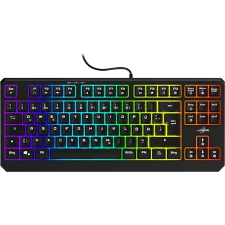 uRage Gaming-Keyboard Exodus 200 TKL, reaktionsschnelle Tastatur mit Anti-Ghosting, RGB-Beleuchtung, Tenkeyless-Format, QWERTZ-Layout, in schwarz – Bild 1
