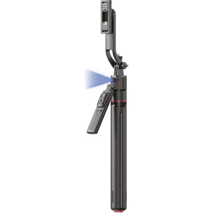 4Smarts 360 AI Smartphone-Stativ, max. Höhe 176 cm, Schwarz, inkl. Smartphonehalter und Fernbedienung
