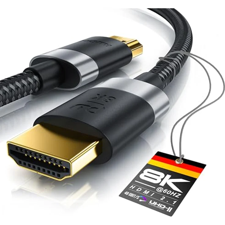 1m - 8K HDMI Kabel 2.1 - 8K60Hz 4K 120Hz DSC - HDTV 7680 x 4320 - UHD II - HDMI 2.1 2.0a 2.0b - 3D - Highspeed HDMI-Kabel Ethernet - HDR - ARC - Präzisionsstecker - kompatibel zu Blu Ray PS4 Xbox – Bild 2