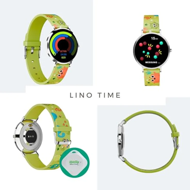 XCOAST LINO TIME Kinder Smartwatch, IP68 wasserdicht, SOS-Notfalltaste, Schrittzähler, grünes Design – Bild 3