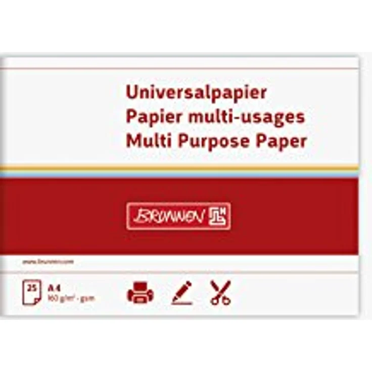 Brunnen 105122500 Universalpapier, A4, 25 Blatt, 160 g-m², weiß - Preisvergleich – Bild 2