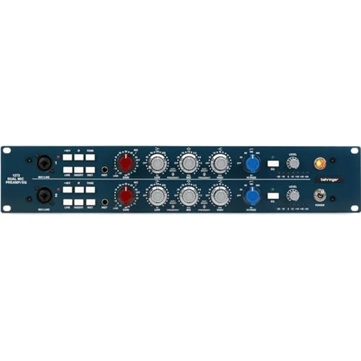 Behringer 1273, 2-Kanal-Mikrofonvorverstärker mit 3-Band-Equalizer und Midas-Transformatoren, schwarz