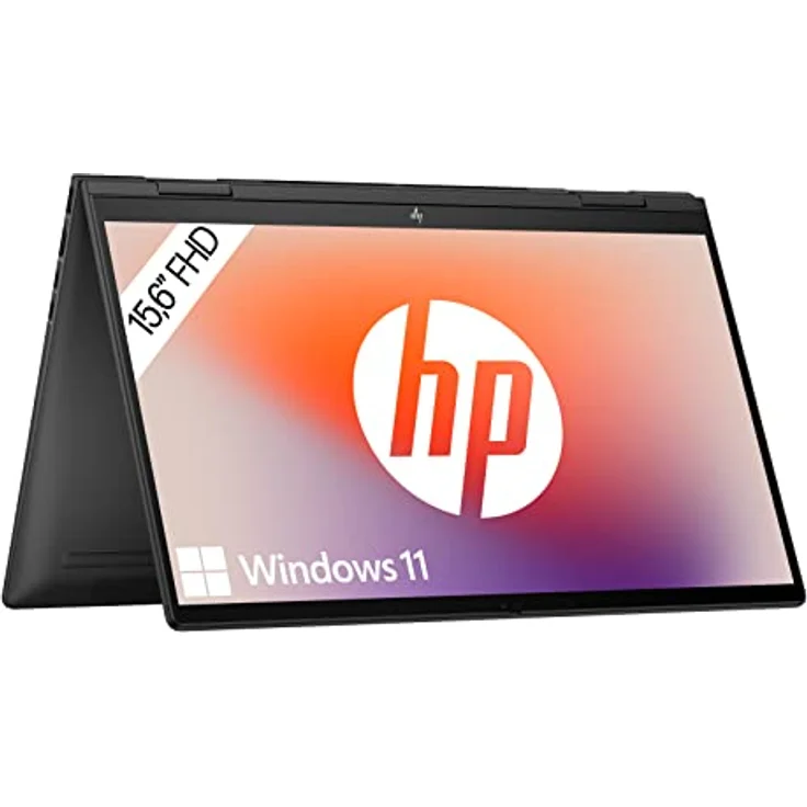 HP Envy x360 2-in-1 Laptop | 15,6" FHD-Touchscreen | AMD Ryzen 7 7730U | 16 GB DDR4 RAM | 1 TB SSD | AMD Radeon Grafik | Windows 11 Home | QWERTZ | Schwarz – Bild 1