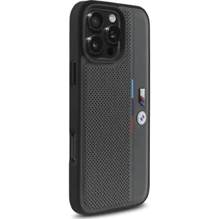 CG MOBILE M Perforated Tricolor Detail Line Hülle für iPhone 16 Pro 6.3", hartschalen case aus Kunstleder/PC/TPU, anthrazit – Bild 4