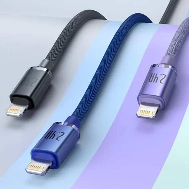 Baseus Crystal Shine Series Kabel USB Typ A - Lightning, 2.4A, 2m, blau, für schnelles Aufladen und Datenübertragung – Bild 9