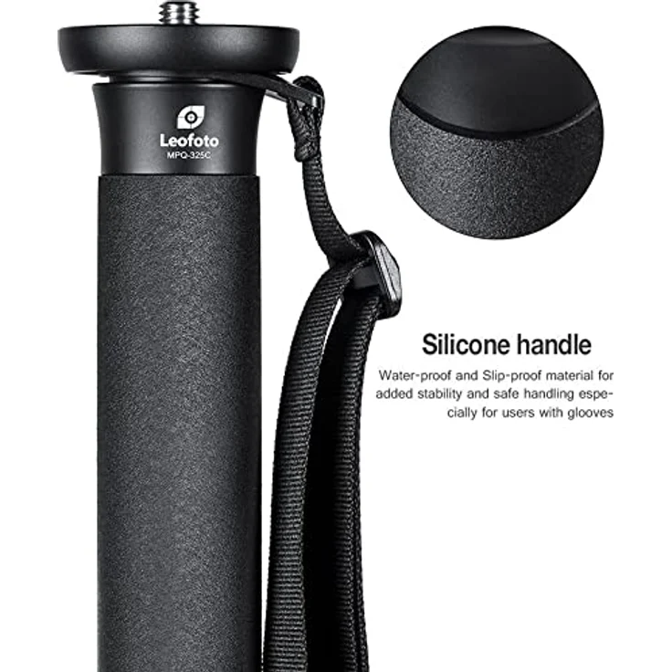 Leofoto Carbon-Einbeinstativ MPQ-325C, leichtes Einbeinstativ mit Aluminiumkopf, wasserdicht, olive – Bild 8